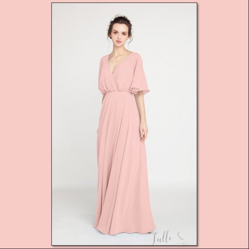 Tulle&Chantilly SandPink Chiffon Bridesmaid dress